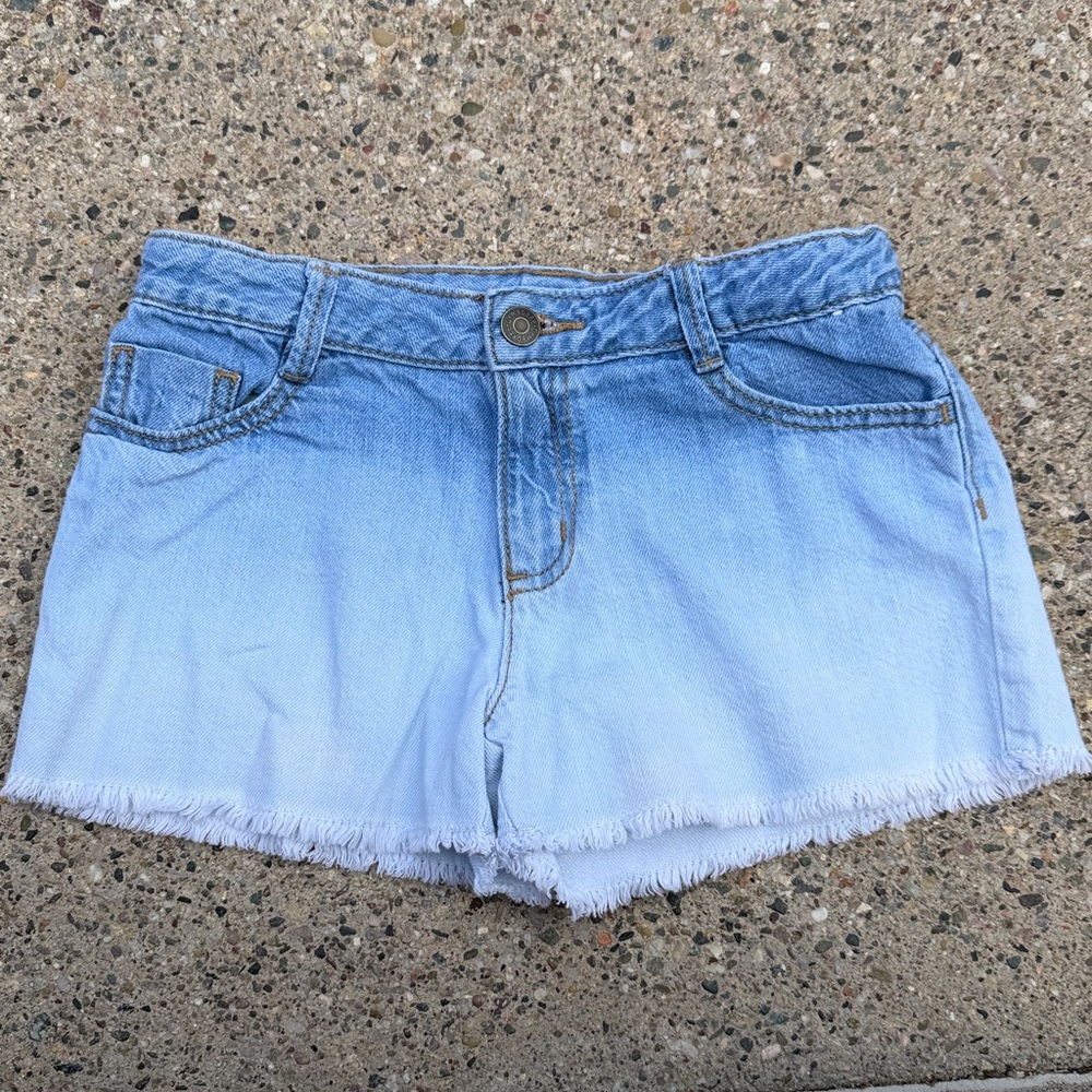 Gymboree Girls Ombré Denim Shorts Size 10 Adjustable Waist Cotton